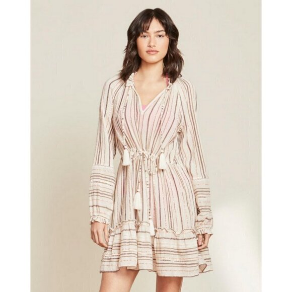 💕VERONICA BEARD💕 Danica Metallic Dress ~ Natural Multi-Color XS NWT - Picture 7 of 16